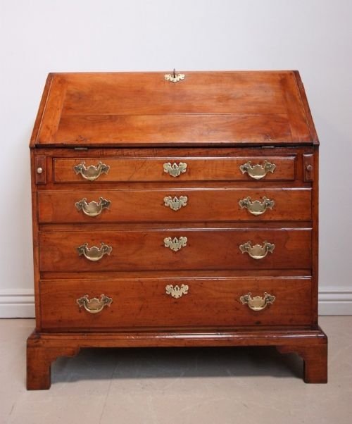 Rare Mid 18th Century Antique Fruitwood Bureau