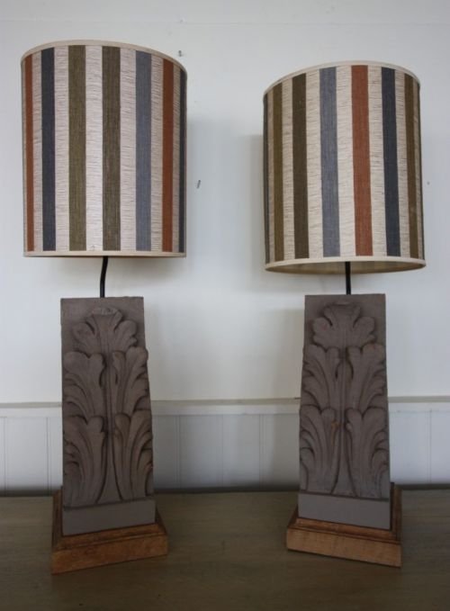 Pair of Antique Terracotta Corbel Lamps