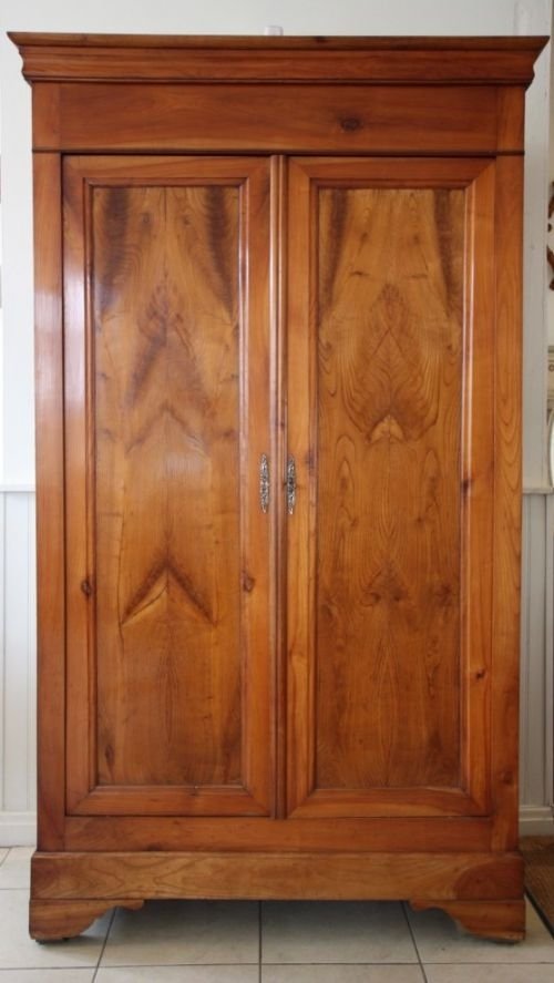 19th Century Antique French Fruitwood Armoire