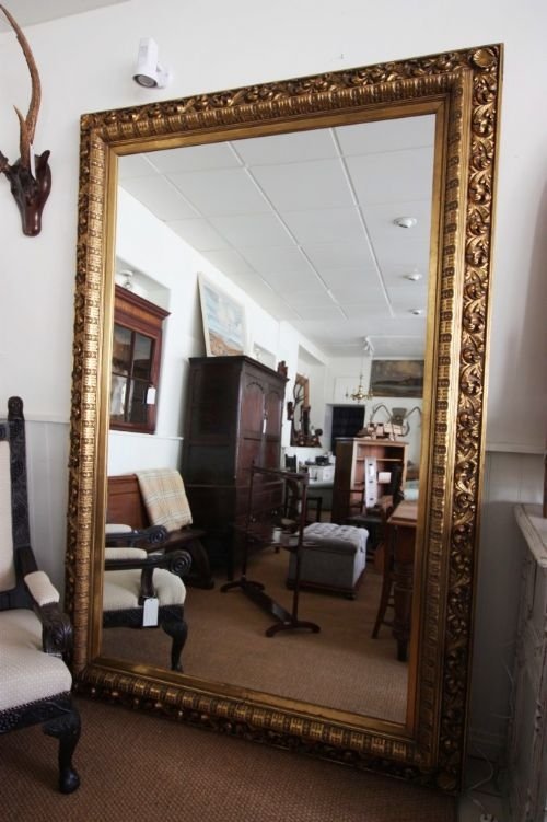 Huge Handsome 19th Century Antique Gilt Mirror.