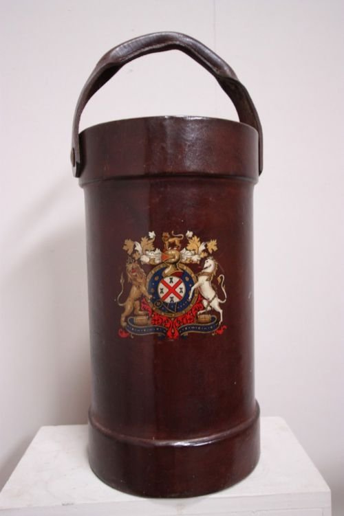 Antique Leather Stick Stand/waste Paper Bin