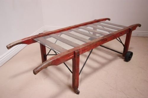 Antique Oak Porter's Luggage Rack Coffee Table