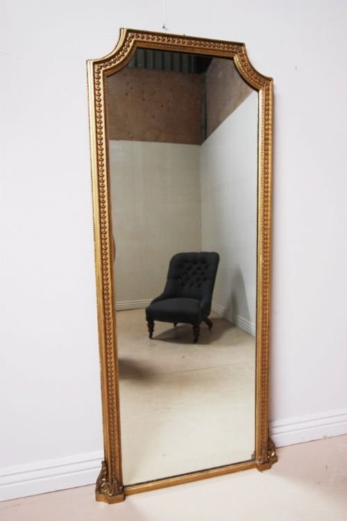 Tall Elegant Victorian Antique Gilt Mirror