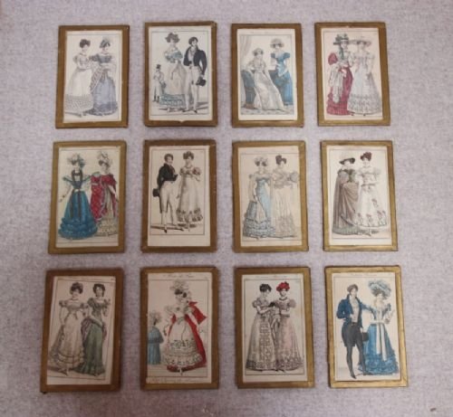 Collection of Antique French Fashion Prints