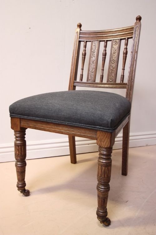 Set of Six Antique Oak Dining Chairs