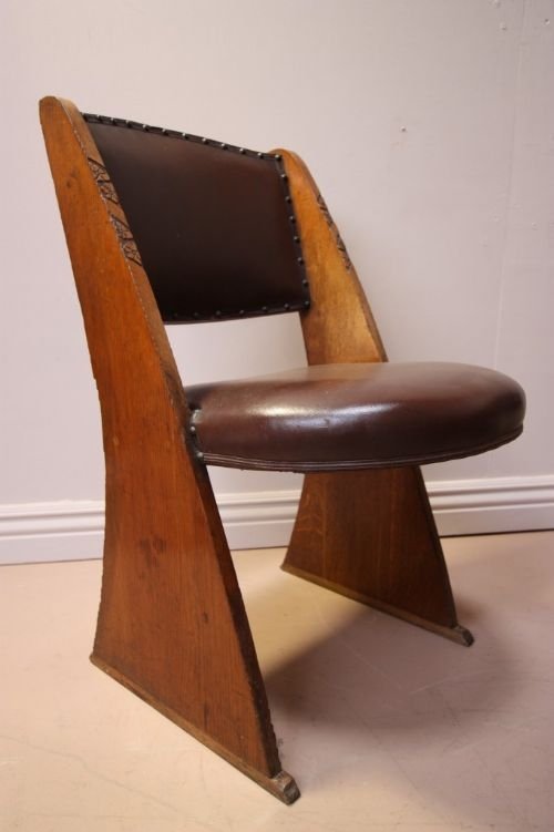 Set of Eight 1930'S Oak Dining Chairs