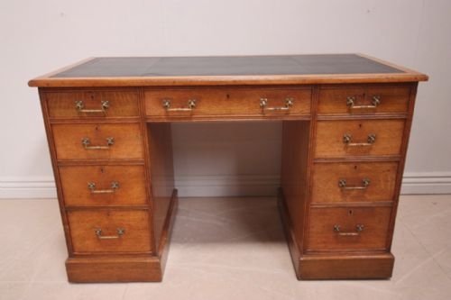 Antique Oak Kneehole Writing Desk by 'Gillows'