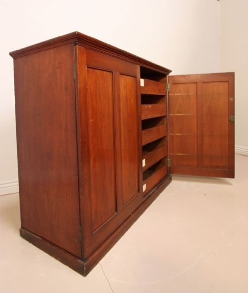 Unusual Antique Mahogany Linen Cupboard