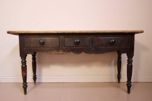 Original Antique Painted Pine Side Table/server