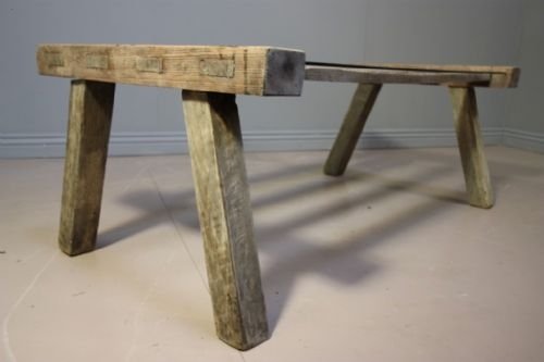 Original Antique Sheep Shearing Coffee Table