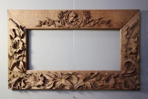 Antique Oak Carved Mirror/painting Frame