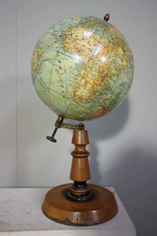 Antique French Terrestrial Globe on Stand