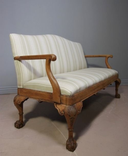 Quality Antique Oak Open Arm Sofa/settee/seat