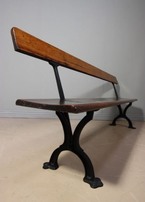 Victorian Antique Cast Iron & Pine Bench/pew/seat