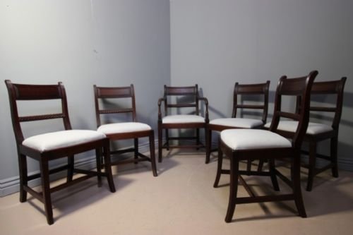 Set of Six Georgian Mahogany Dining Chairs