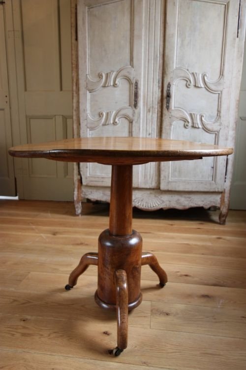 Unusual French Antique Chestnut Tripod Table