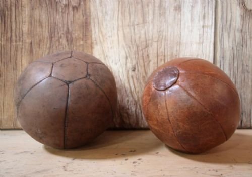 1920'S Leather Medicine Balls. 2 Available