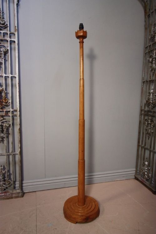 Art Deco 1920'S Walnut Standard Lamp