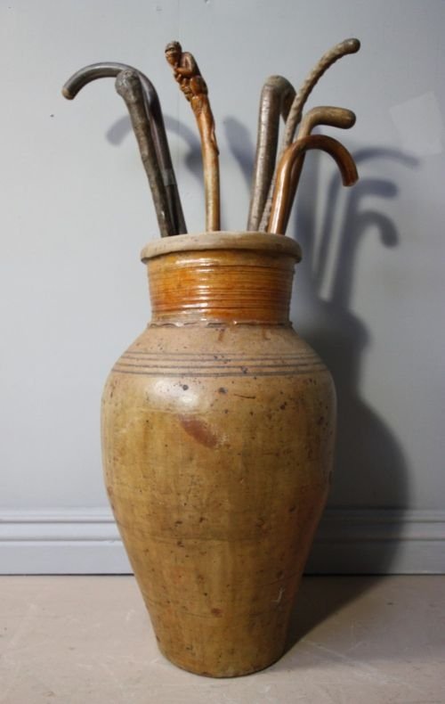 19th Century Earthenware Vase/stick Stand