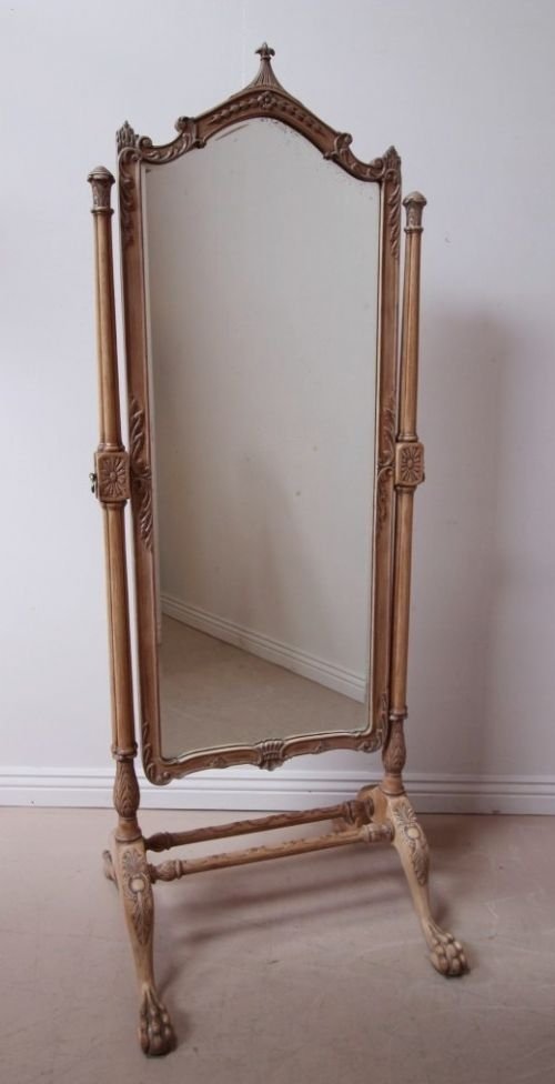 19th Century Antique Mahogany Cheval Mirror