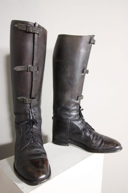 Edwardian Antique Full Leather Riding Boots