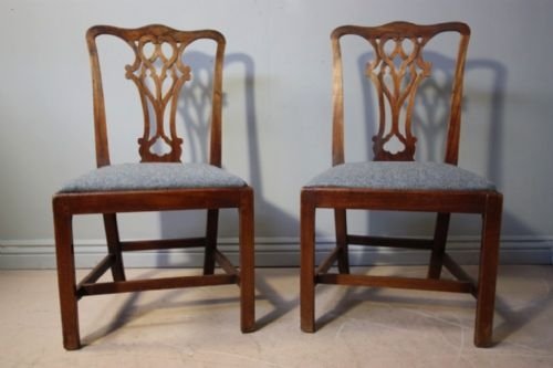 Pair of 18th Century Antique Chippendale Chairs