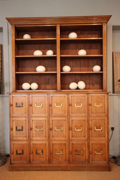 William IV Antique Oak Library Bookcase/cupboard