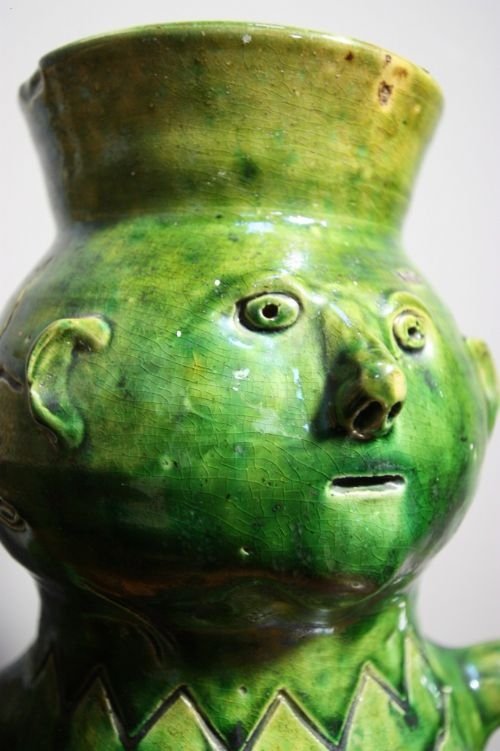 Large Antique Earthenware Glazed Vase.
