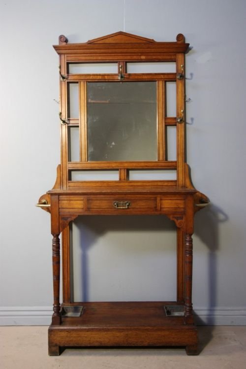 Antique Oak Hallstand by Charles Shoolbred & Co