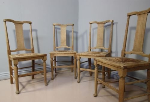 Set of Four Antique Morris & Co Oak Chairs
