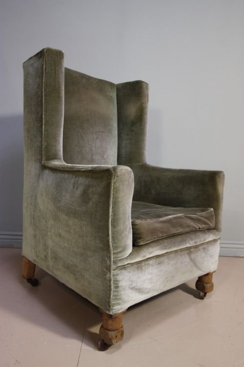 Large Antique Upholstered Armchair by J.s.henry