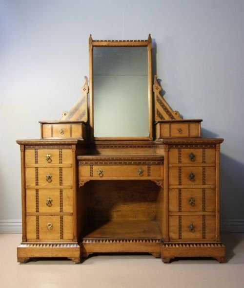 Gothic Revival Antique Dressing Chest/table