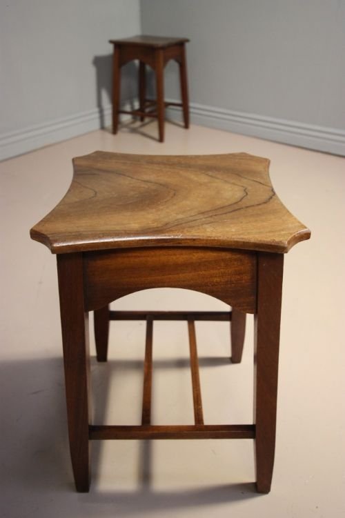 Pair of Antique Cotswold School Walnut Side Tables