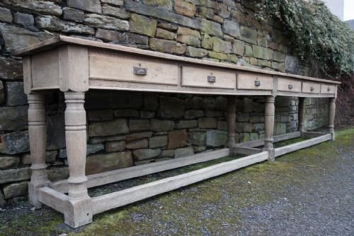 Massive Antique Oak and Teak Library Counter