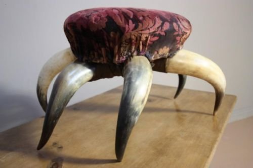 19th Century Antique 'Cow Horn Creature' Stool
