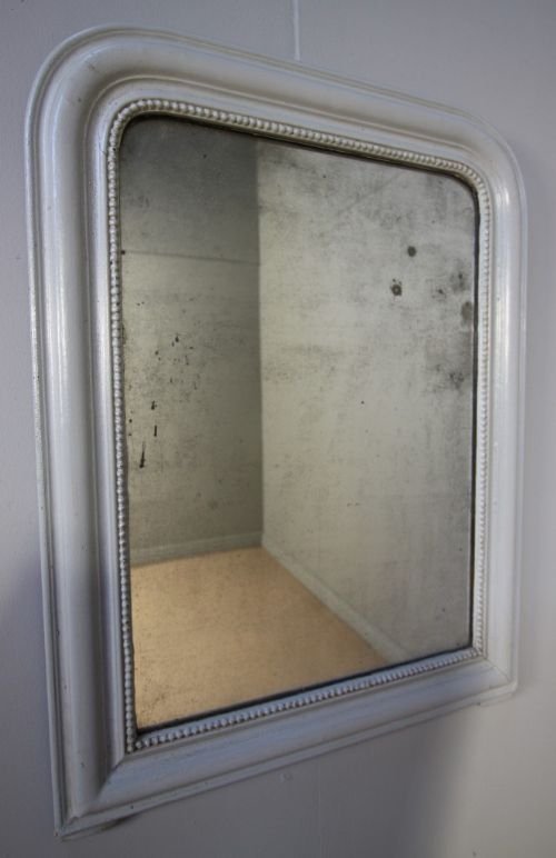 French Antique Arched Pine Mirror