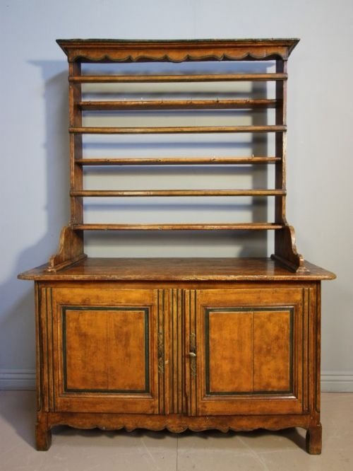 Original French Antique Painted Pine Dresser