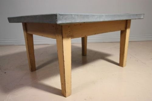 Zinc Top Antique Coffee Table