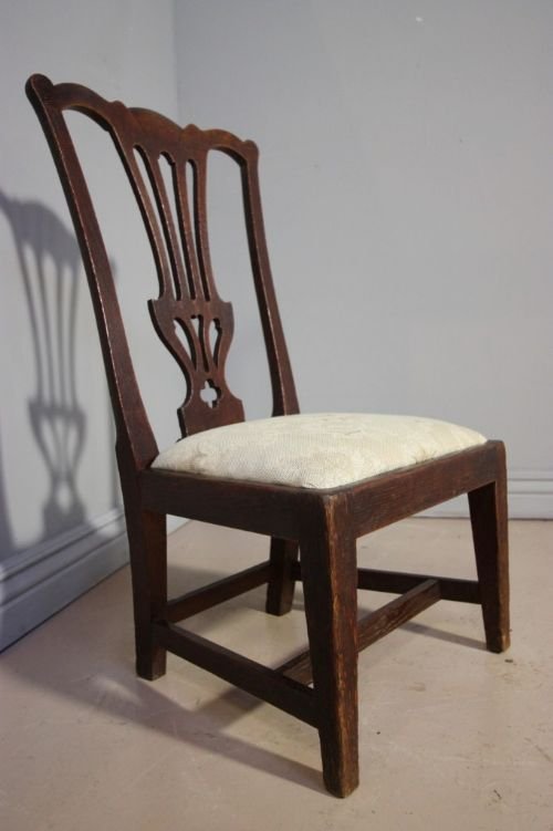 Georgian Antique Oak Child's Chippendale Chair