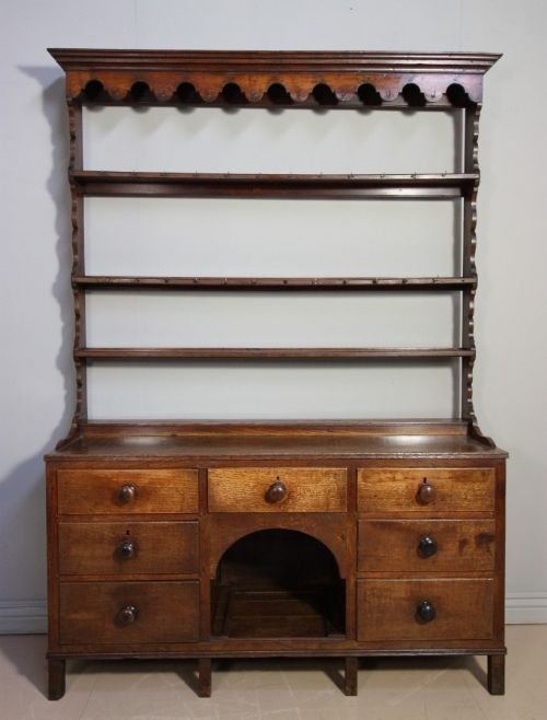 Rare Georgian Antique Oak Welsh Dresser