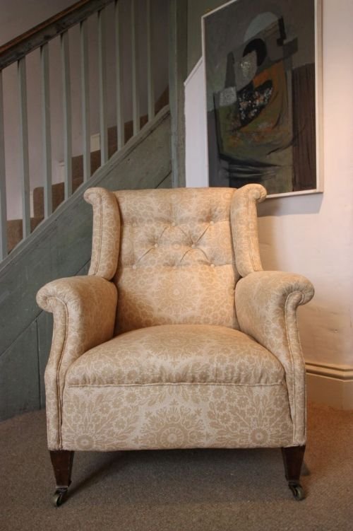 Antique Upholstered Armchair by 'William Birch'