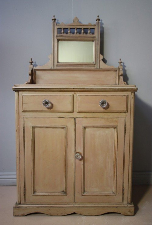Antique Painted Pine Bedroom/toy Cupboard