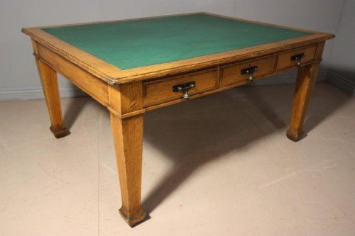 Antique Oak Partner's Desk/writing Table