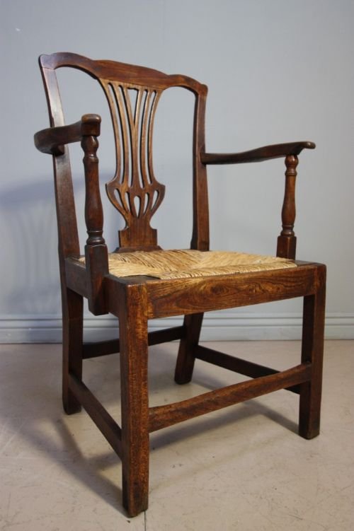Georgian Antique Elm Country Armchair.