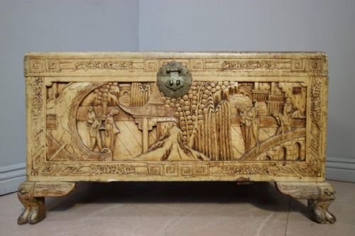 Antique Camphor Wood Chinese Chest/box