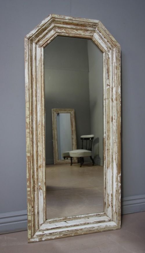Antique Victorian Painted Architrave Mirror