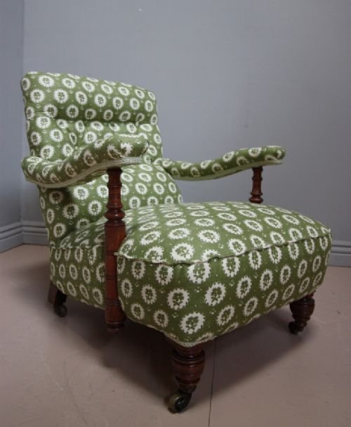 Victorian Antique Open Armchair by Hindley & Sons