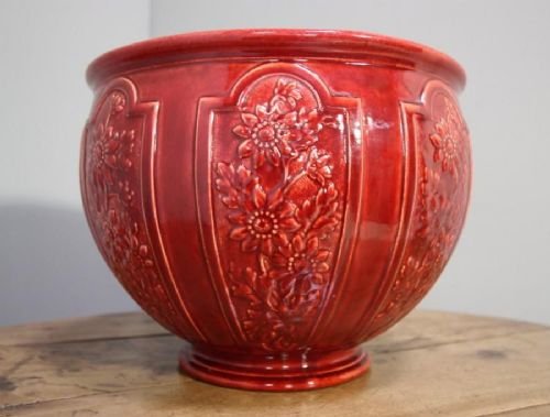 Large Antique Burmantofts Faience Jardiniere