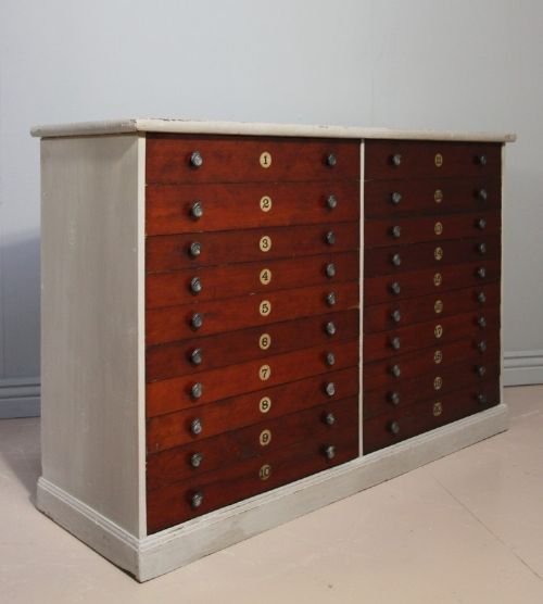 Antique Painted Pine Collector's Cabinet