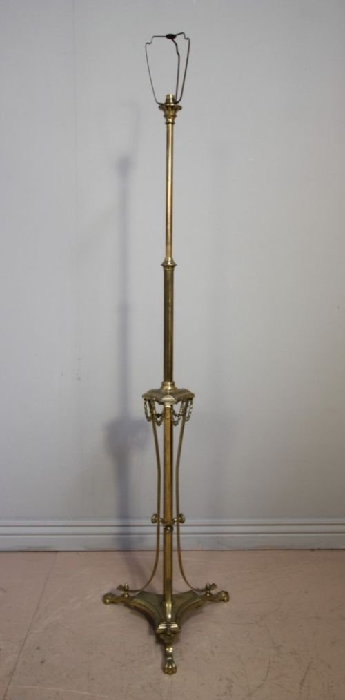 Edwardian Antique Brass Standard Lamp